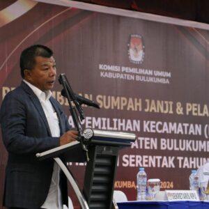 Bupati Bulukumba, Andi Muchtar Ali Yusuf alias Andi Utta sambutan saat pelantikan PPK di Kabupaten Bulukumba, Kamis (16/5/2024).